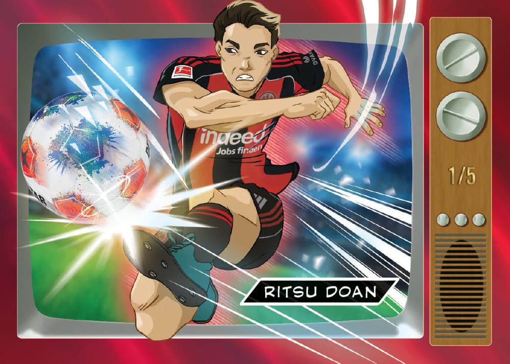 Refractor soccer trading card, 26 CBUN 4029 FR Red parallel from 2025-26 Topps Chrome Bundesliga by Topps
