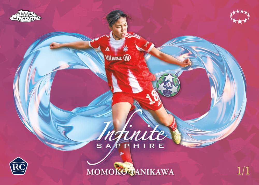 CRF soccer trading card, 2960 26 WUCC INFINITE SAPPHIRE parallel from 2025-26 Topps Chrome Sapphire UEFA Women's Champions League by Topps
