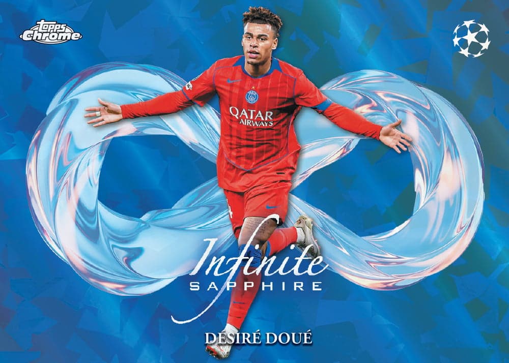 Sapphire soccer trading card, 26 TUCC 2471 FR parallel from 2025-26 Topps Chrome UEFA Club Competitions Sapphire Edition by Topps