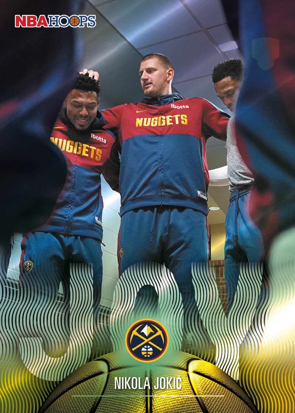 Nikola Jokic basketball trading card, 25 HOOP 2551 Joy parallel from 2025-26 Topps Hoops Basketball by Topps