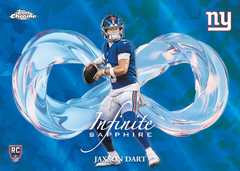 football trading card from 2025 Topps Chrome Football Sapphire Edition, published by Topps