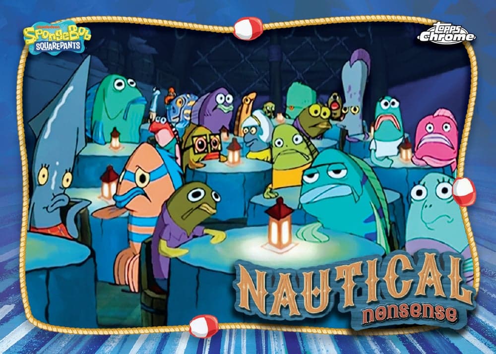 entertainment trading card from 2025 Topps Chrome SpongeBob Sapphire, published by Topps