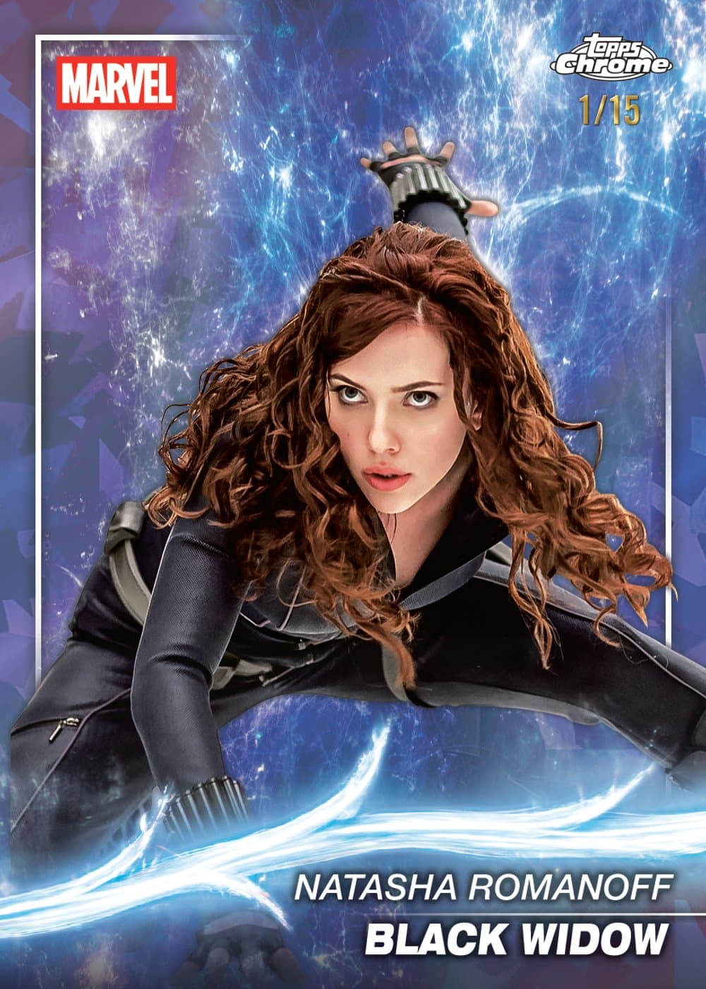 Marvel trading card from 2025 Topps Marvel Studios Chrome Sapphire, published by Topps
