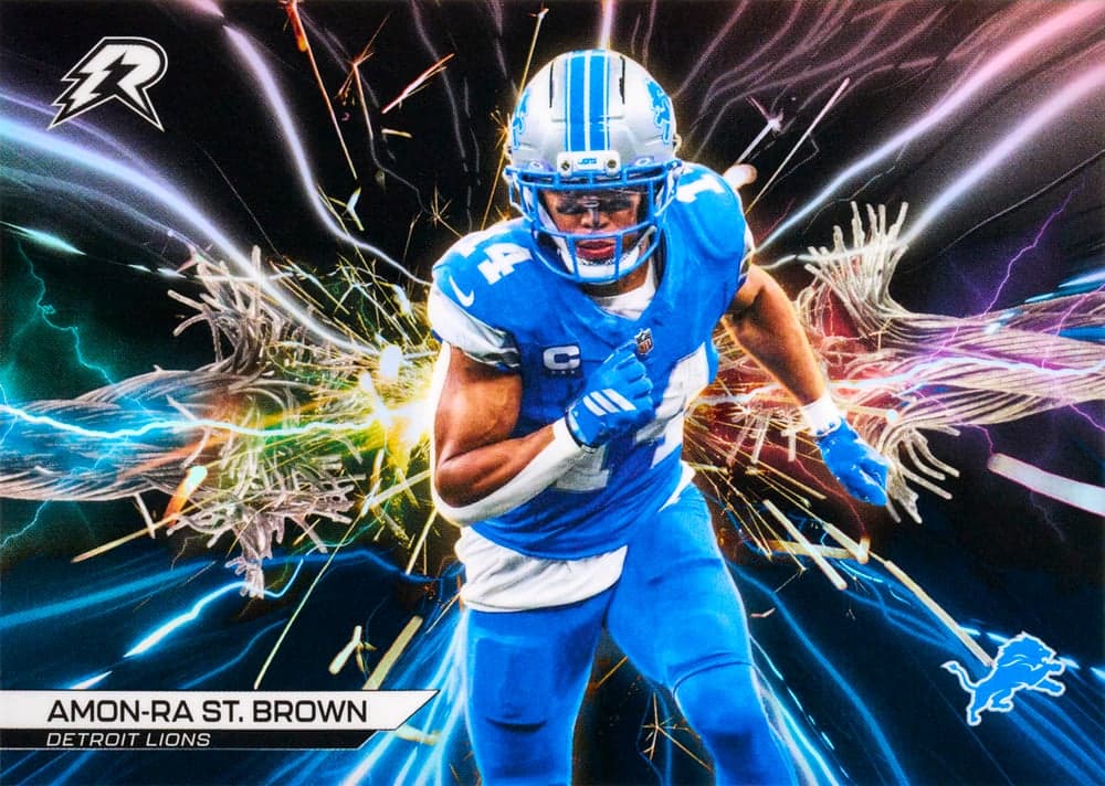 Amon-Ra StBrown football trading card, Wired Base parallel from 2025 Topps Resurgence Football by Topps