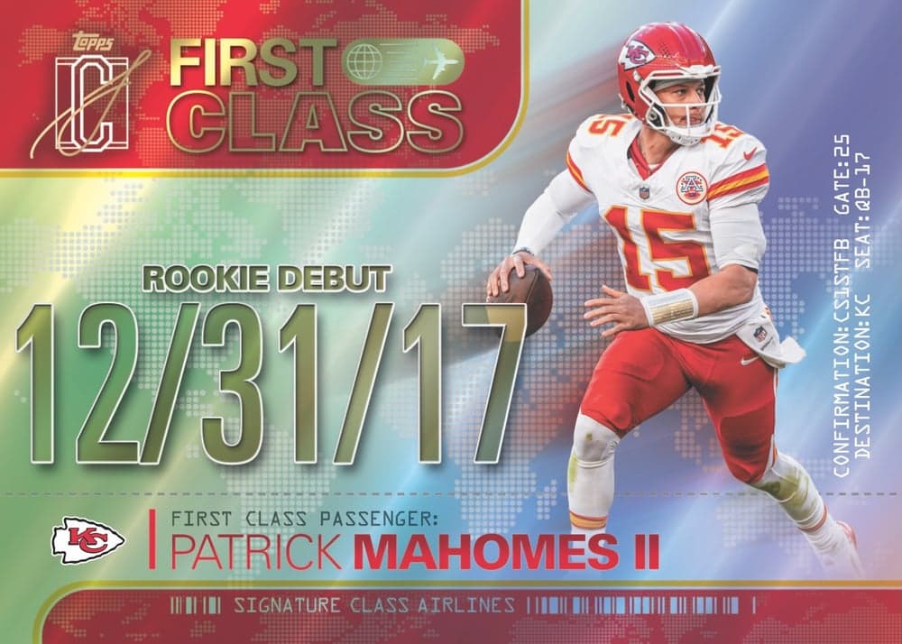 Class football trading card, First parallel from 2025 Topps Signature Class Football by Topps