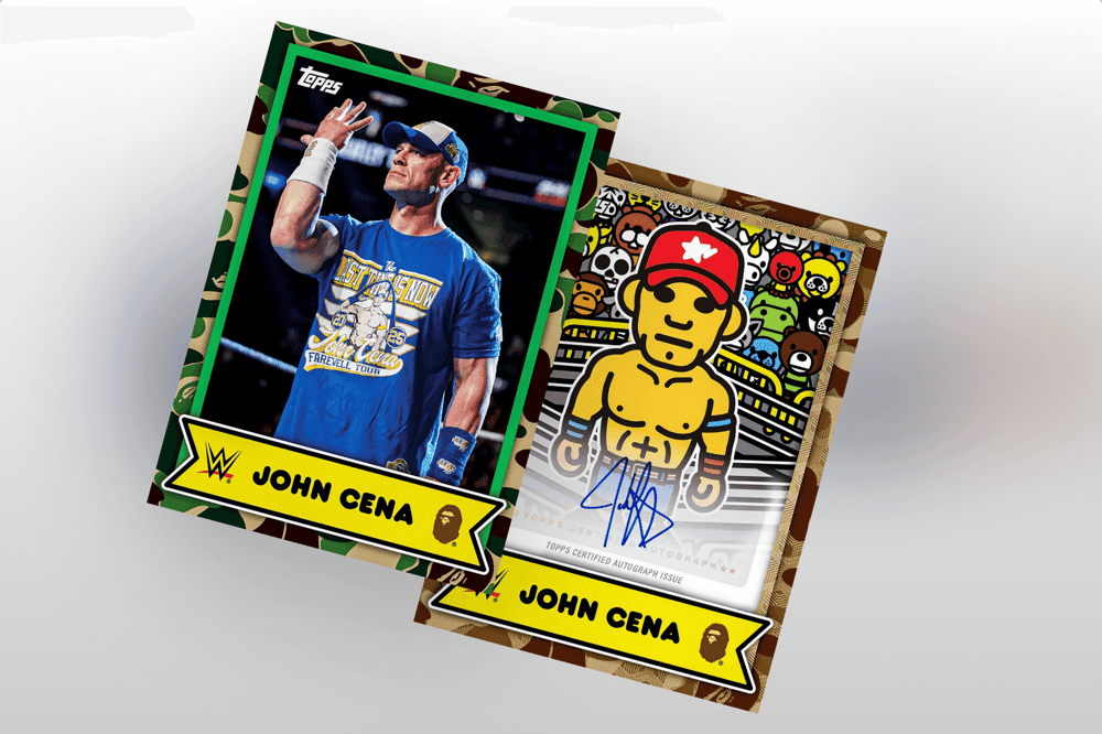 wwe trading card from 2025 Topps WWE x BAPE, published by Topps