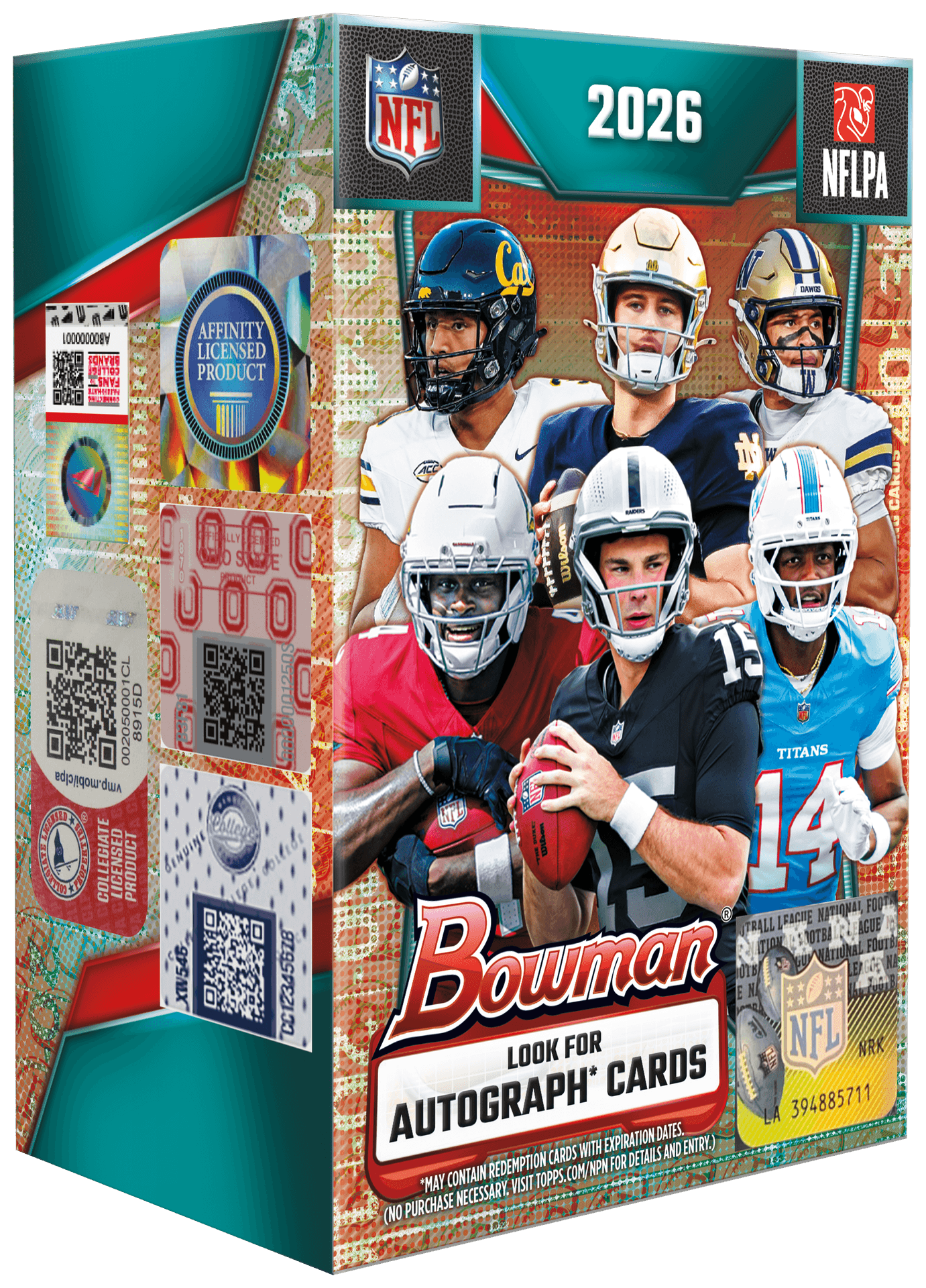 Sealed 2026 Bowman Football box, Topps product photograph