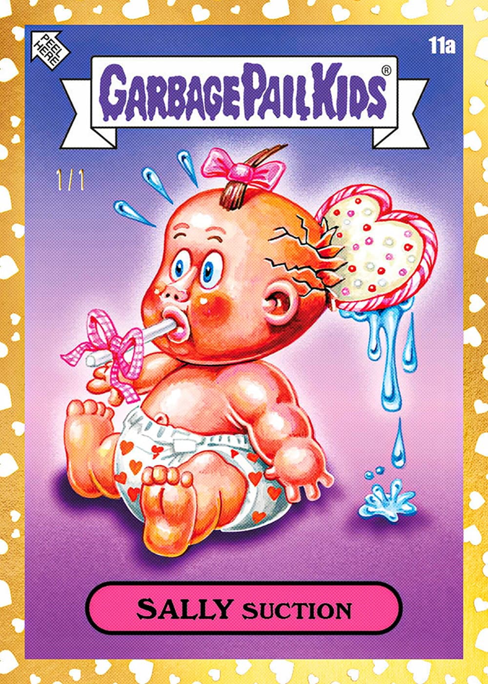 garbage pail kids and wacky packages trading card from 2026 Garbage Pail Kids Valentine's Day, published by Topps