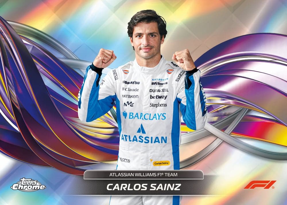 SAINZ motorsport trading card, 2440 HELIX parallel from 2026 Topps Chrome Formula 1 by Topps