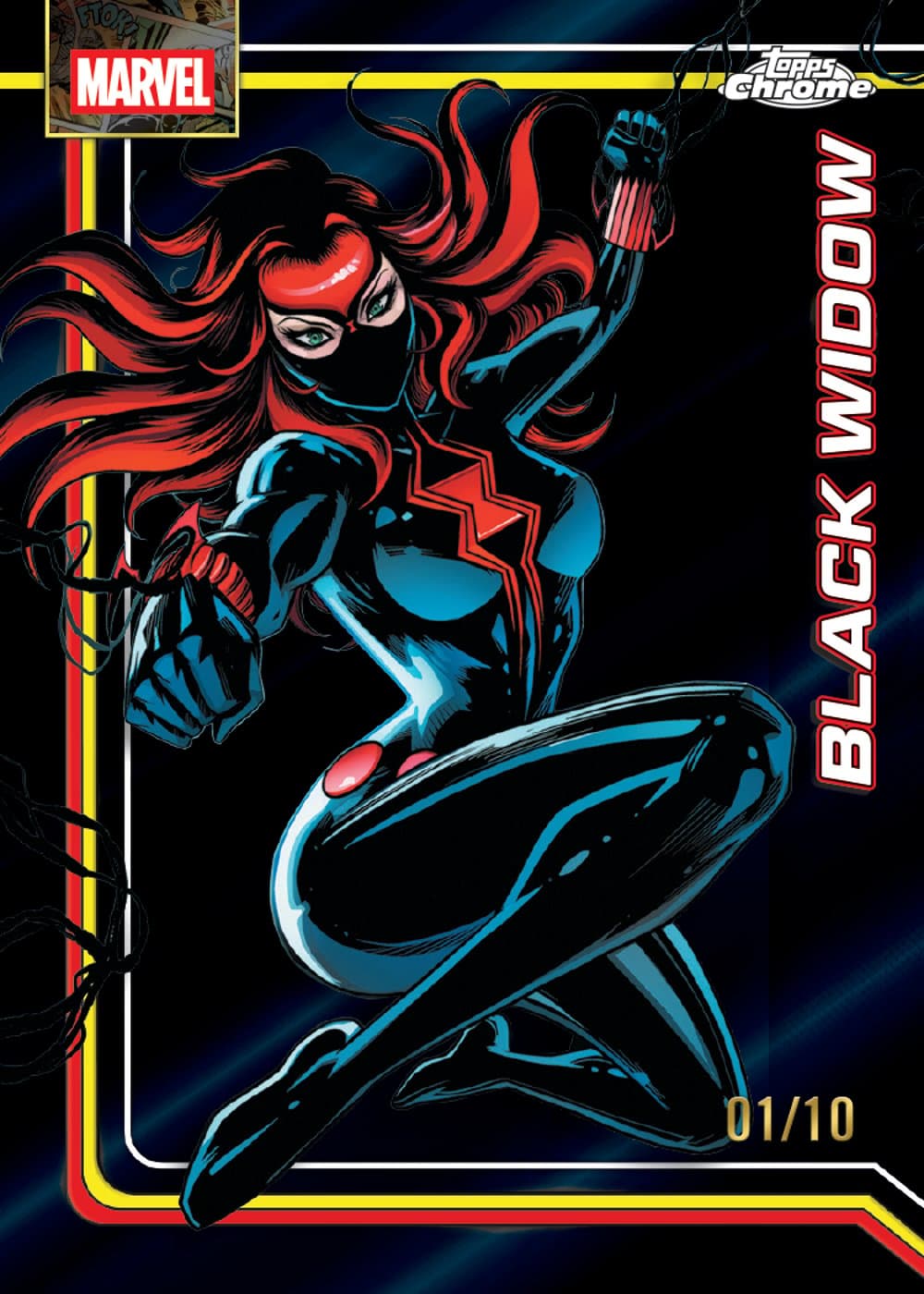 Parallel Marvel trading card, 26 MACC 1018 FR Black parallel from 2026 Topps Chrome Marvel by Topps