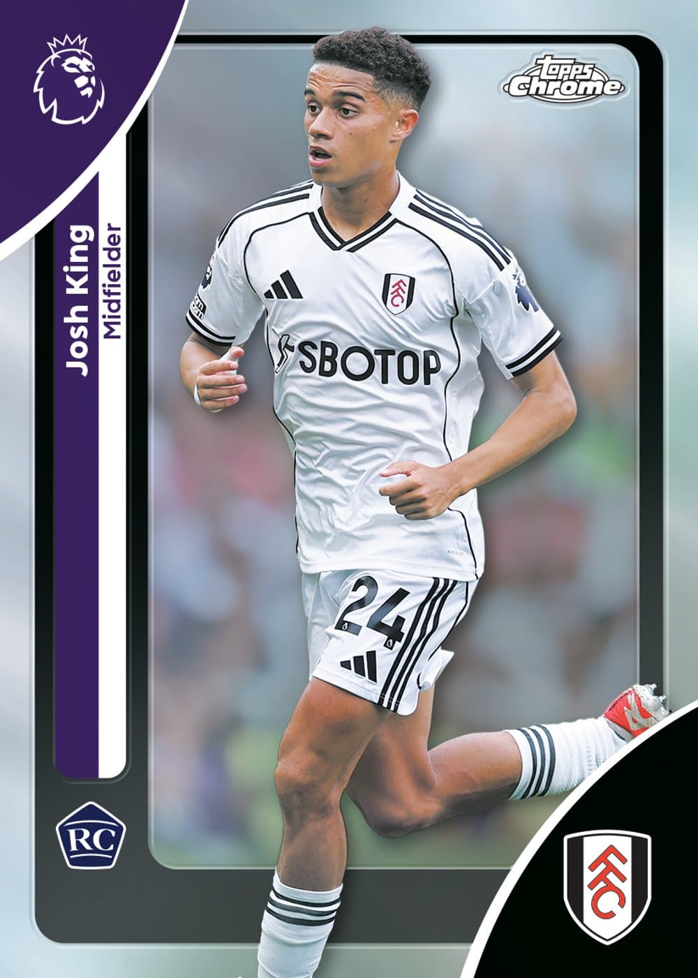Base soccer trading card, Josh King parallel from 2026 Topps Chrome Premier League by Topps