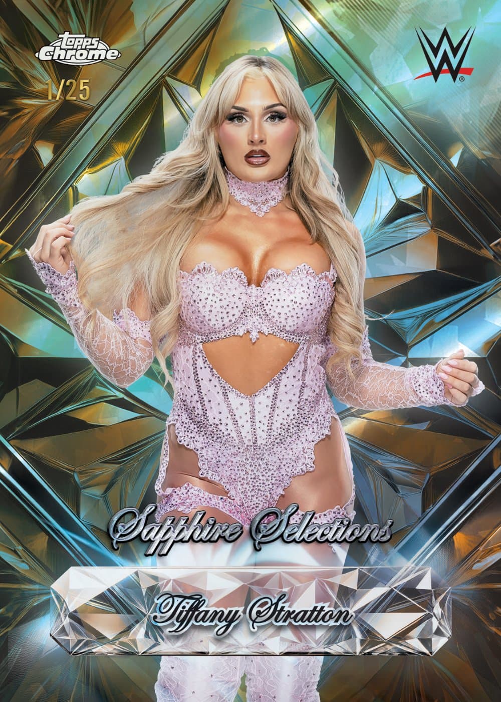 wwe trading card from 2026 Topps Chrome WWE Sapphire, published by Topps