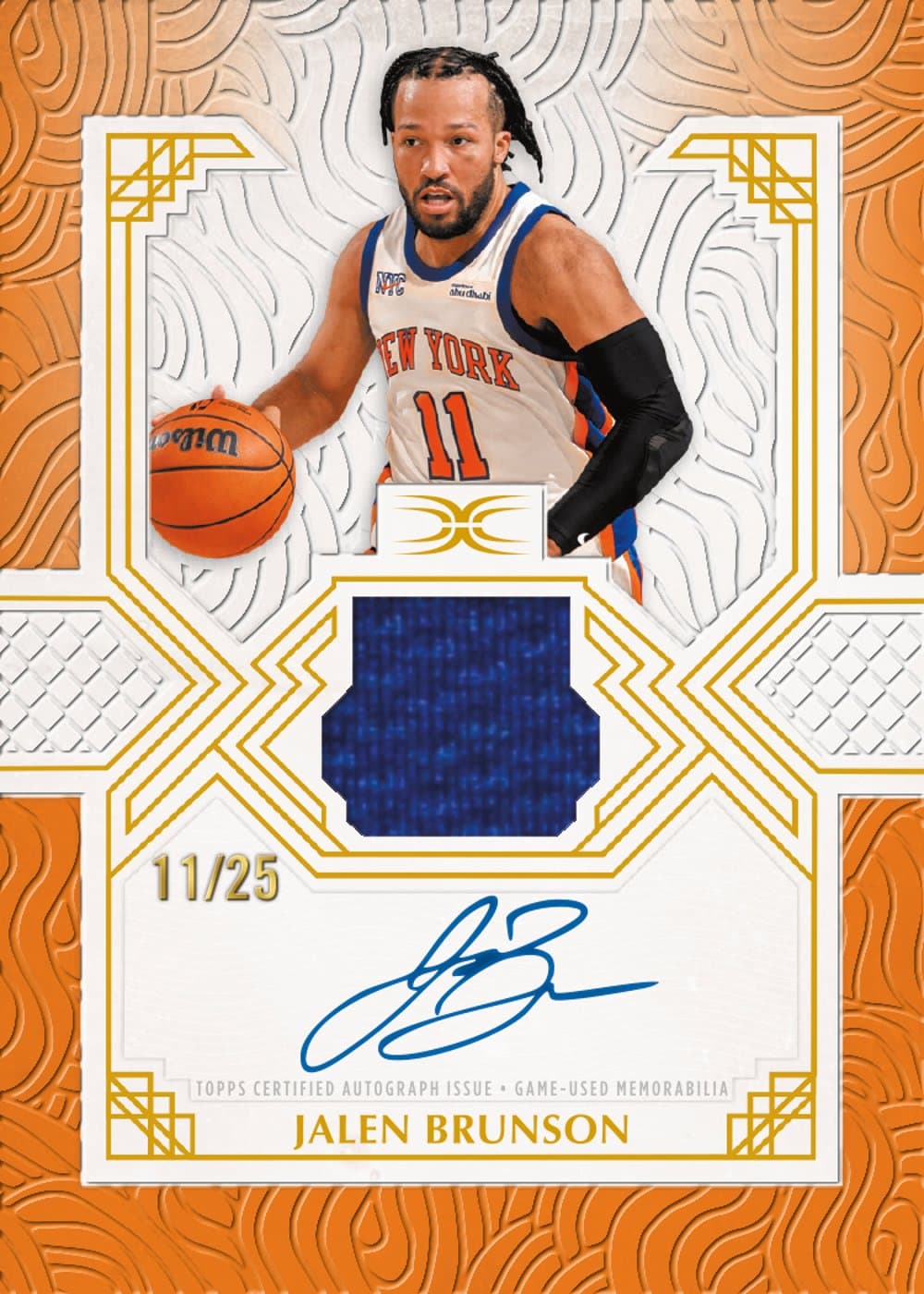 Parallel basketball trading card, 25 DCBK 1711 FR Orange parallel from 2026 Topps Definitive Basketball by Topps
