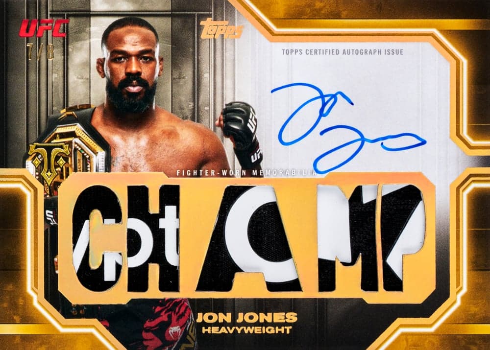 Jon Jones ufc trading card, Triple Threads Auto Relic Gold parallel from 2026 Topps Knockout UFC by Topps