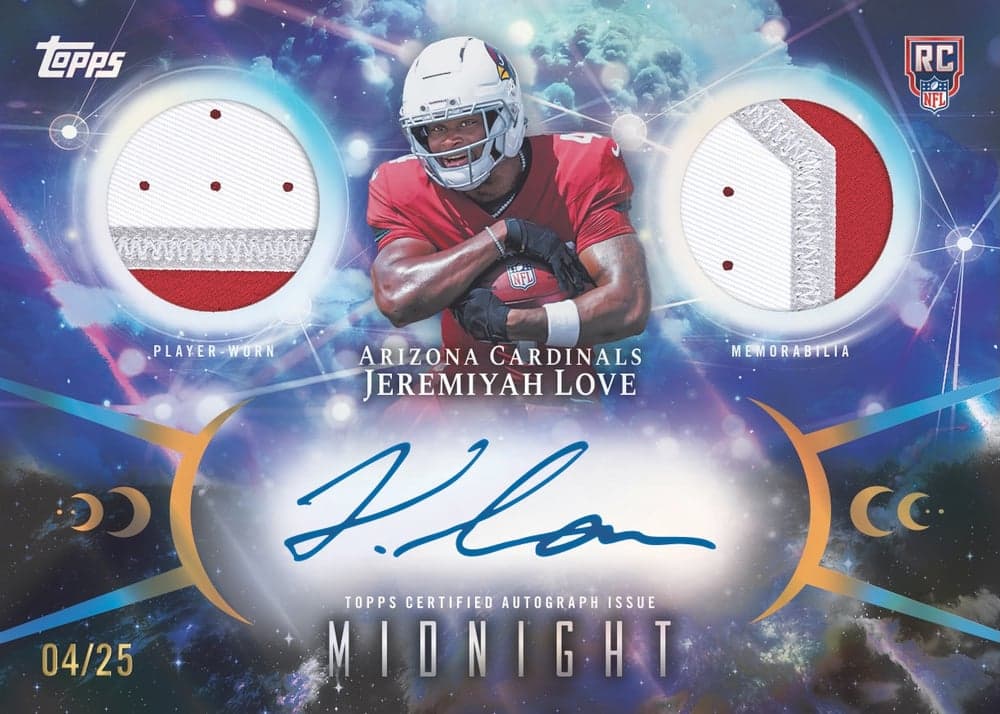 Moonrise football trading card, 26 MNFB 4031 FR parallel from 2026 Topps Midnight Football by Topps