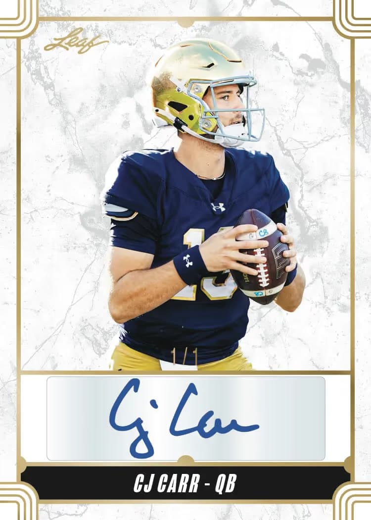 trading card from 2026 Leaf Football, published by Leaf
