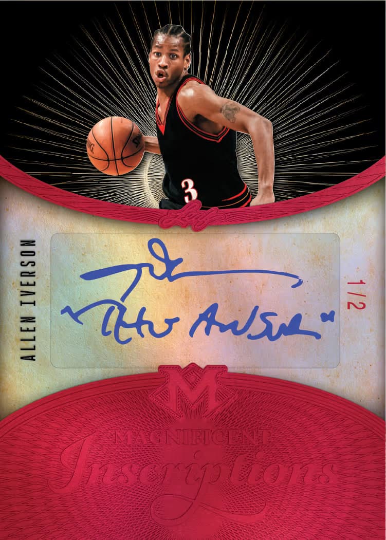 699744c4b8c3d427d334655e Inscription Allen Iverson 1 trading card from 2026 Leaf Magnificence Multi-Sport by Leaf