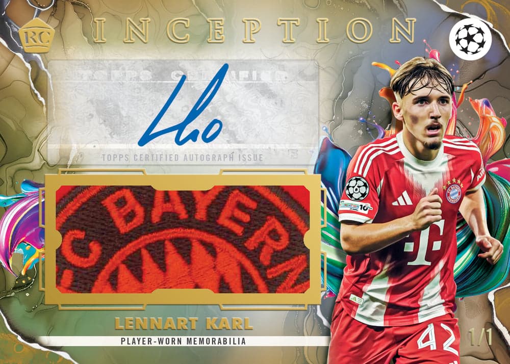 VIS soccer trading card, 4353 26 UCCI INCEPTION AUTOGRAPH PATCH CRF parallel from Topps Inception UEFA Club Competitions by Topps