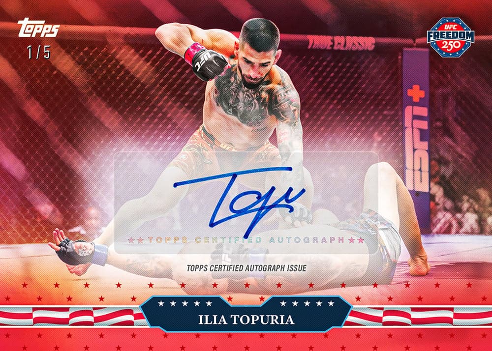 ufc trading card from Topps UFC Freedom 250, published by Topps