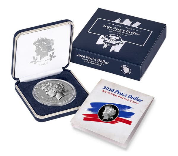 Peace Silver Dollar 2026 Reverse Proof Coin, United States Mint product photograph