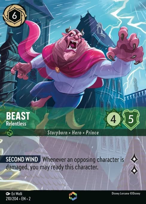 Beast - Relentless, a enchanted card from Disney Lorcana: Rise of the Floodborn