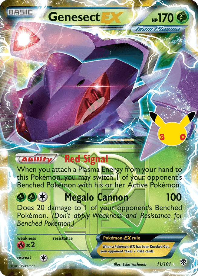 Genesect-EX, card 11, from Pokemon TCG: 30th Celebration: Classic Collection