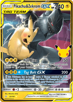 Pikachu & Zekrom-GX, card 33