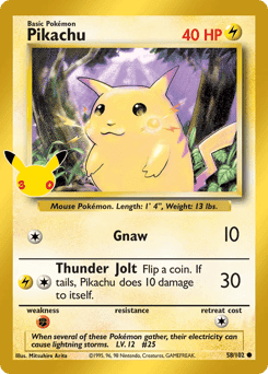 Pikachu, card 58