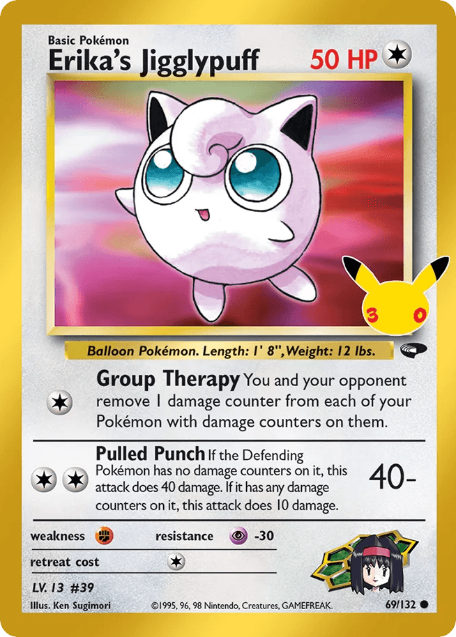 Erika's Jigglypuff, card 69, from Pokemon TCG: 30th Celebration: Classic Collection