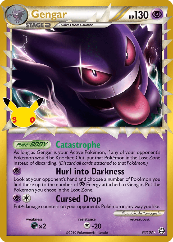 Gengar, card 94, from Pokemon TCG: 30th Celebration: Classic Collection